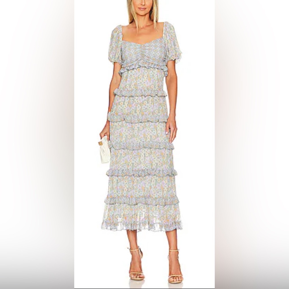 SHOW ME YOUR MUMU Colette Smocked Maxi Dress Sz Large